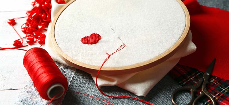 Broderie sur cercle